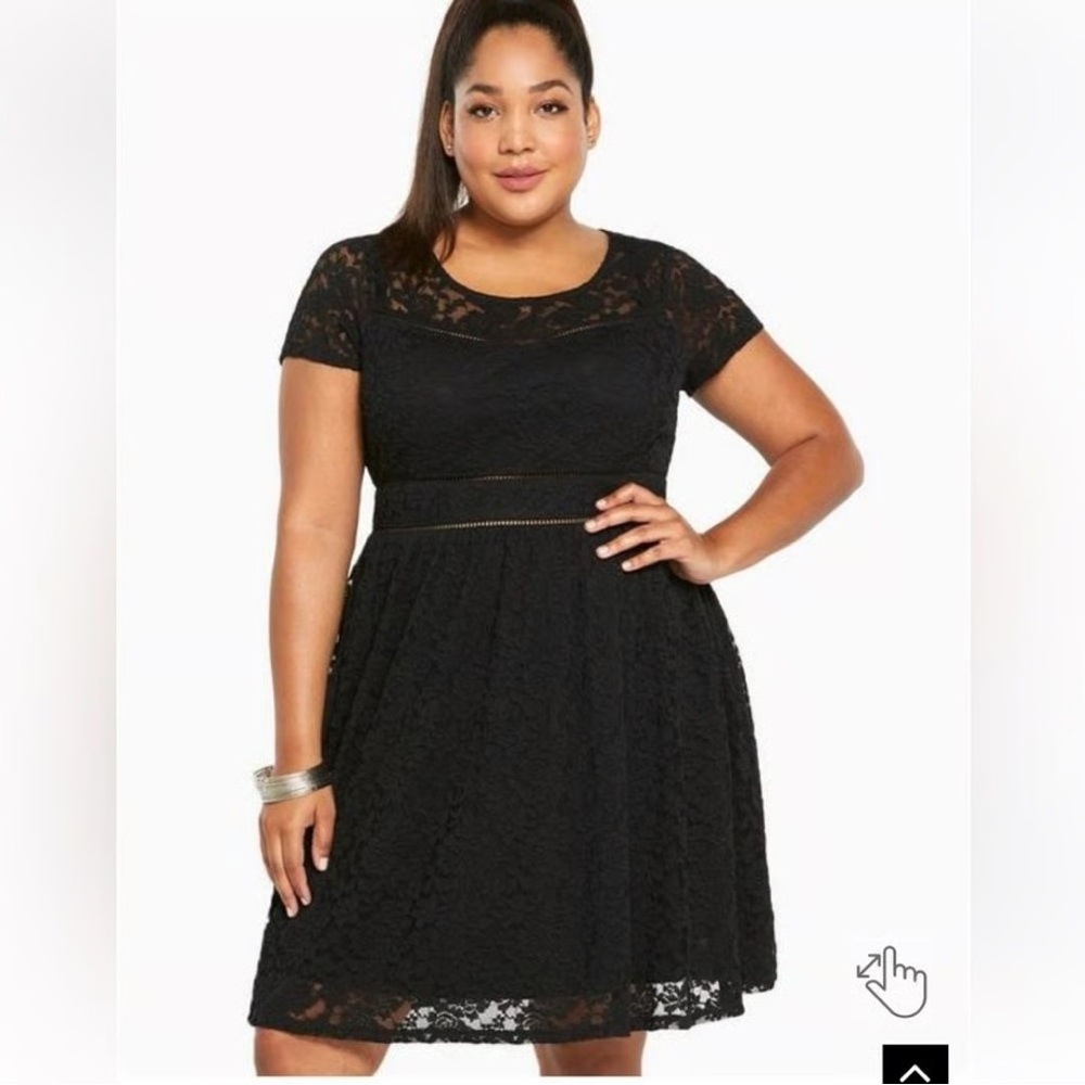 Torrid Black Lace Skater Dress